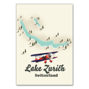 Numeração De Mesa mapa de Suiça do lago Zurich