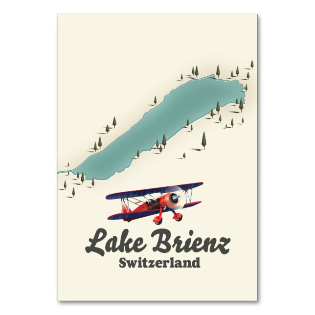 Numeração De Mesa Mapa de Suiças do Lago Brienz (Frente)