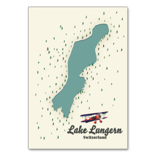 Numeração De Mesa Mapa de Suiças do Lago Lungern