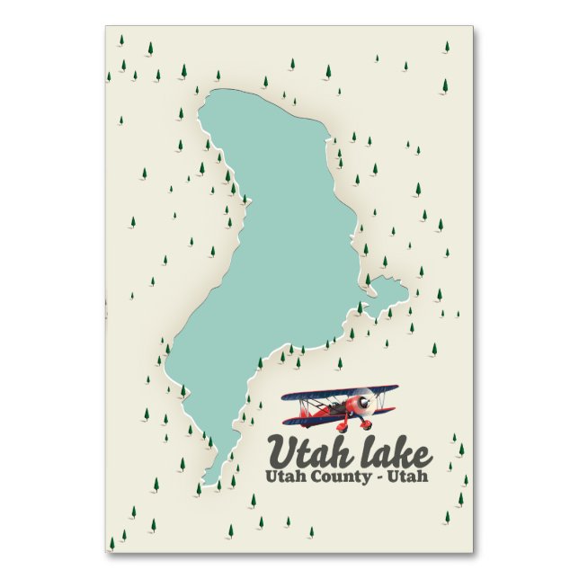Numeração De Mesa Mapa de viagem do Utah Lake, Utah (Frente)
