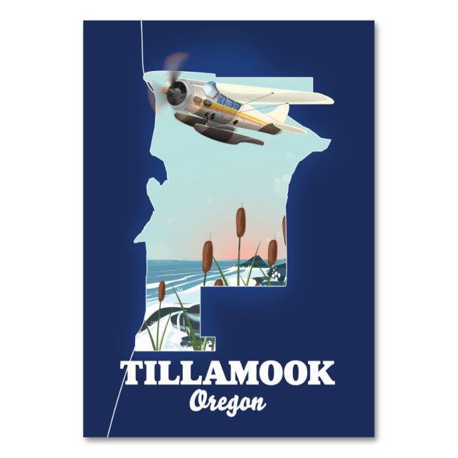 Numeração De Mesa Mapa de viagem Tillamook Oregon (Frente)