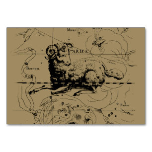 Numeração De Mesa Mapa Hevelius da constelação do Aries cerca de