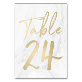 Numeração De Mesa Marble e Script Dourado | Tabela Número Placa 24