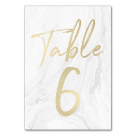 Numeração De Mesa Marble e Script Dourado | Tabela Número Placa 6