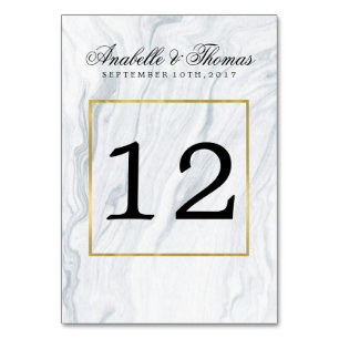 Numeração De Mesa Marble Elegante e Casamento Dourado