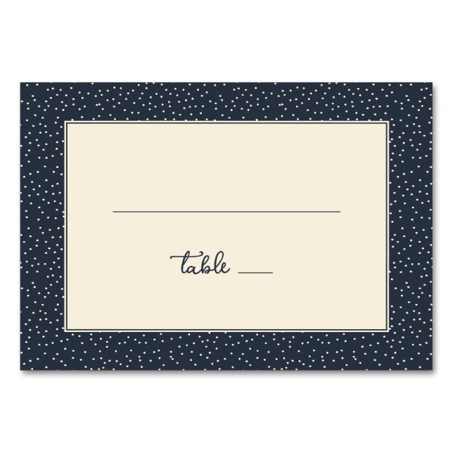 Numeração De Mesa Marinha Elegante com Pontos Minimalista (Frente)