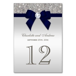 Numeração De Mesa Marinho Azul Faux Arco Sequins Silver Casamento