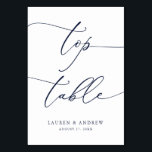 Numeração De Mesa Marinho Azul Minimalista Casamento Superior Mesa P<br><div class="desc">(**NOTA: Para solicitar,  basta ajustar o número da tabela (e o nome/data) e adicionar cada número ao carrinho separadamente. Em seguida,  faça check-out assim que terminar.) Belo,  elegante,  moderno e minimalista,  cartão de número de mesa. Totalmente personalizável com seus nomes (ou Nome do Evento) e Data.</div>