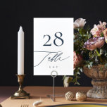 Numeração De Mesa Marinho Azul no Casamento Moderno da Caligrafia Br<br><div class="desc">Marinho Azul na Caligrafia Branca Número Moderno da Mesa Casada - moderno e impressionante - parte de uma coleção</div>