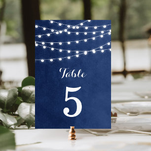 Numeração De Mesa Marinho Azul String Luzes Números de Tabelas de Ca