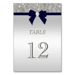 Numeração De Mesa Marinho Blue Faux Arco Silver Sequências