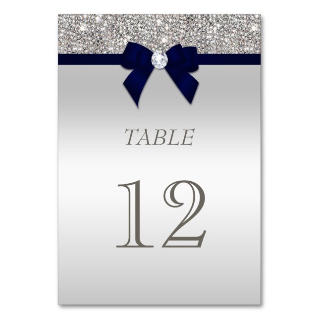 Numeração De Mesa Marinho Blue Faux Arco Silver Sequências (Frente)