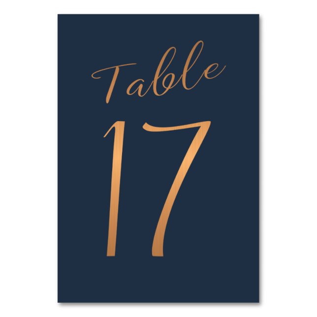 Numeração De Mesa Marinho de brilho de ouro de cobre da mesa de casa (Frente)