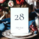 Numeração De Mesa Marinho de Caligrafia Formal Clássico Casamento Br<br><div class="desc">Este Design faz parte de uma coleção; Entre em contato comigo se precisar de ajuda para encontrar designs ou produtos correspondentes; também disponível em cores alternativas</div>