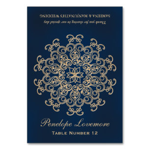 Numeração De Mesa Marinho Dourado Estilo indiano DIY Tent Place Card