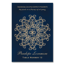 Marinho Dourado Estilo indiano DIY Tent Place Card