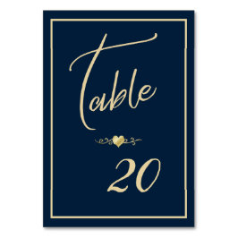 Numeração De Mesa Marinho e Recepção Elegante Dourada de Casamentos