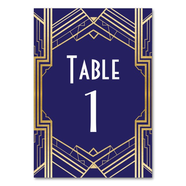 Numeração De Mesa Marinho Gatsby Table Number 1920 Roaring Weds (Frente)