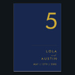 Numeração De Mesa Marinho mínimo moderno azul | Número de quadro Dou<br><div class="desc">Este marinho moderno e minimalista azul | O número da mesa dourada é perfeito para o seu casamento clássico do Boho. Seu design simples, único e abstrato, acompanhado de um roteiro mínimo contemporâneo e de uma paleta escura de cor azul-marinho dá a este produto uma sensação de luxo formal elegante...</div>