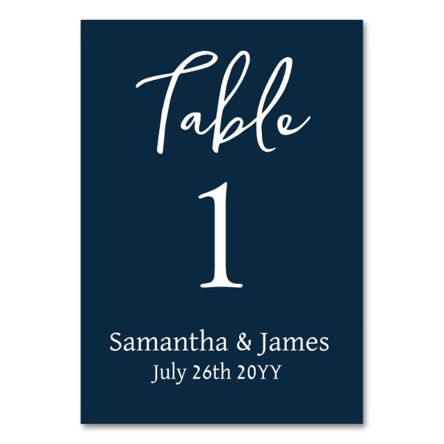 Numeração De Mesa Marinho Modern Elegance Wedding (Verso)