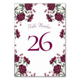 Numeração De Mesa Maroon Rose Wedding