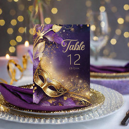 Numeração De Mesa Mascarada Quinceanera Purple ID1031