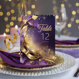 Numeração De Mesa Mascarada Quinceanera Purple ID1031