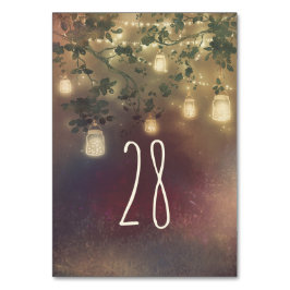 Numeração De Mesa Mason Jar Lights Rustic Tree WedTable Number