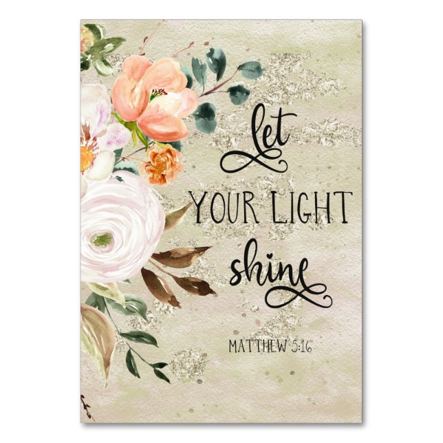 Numeração De Mesa Mateus Bíblia Verse Card (Verso)