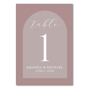 Numeração De Mesa Matizes Rosa de Dusty de Casamento Moderno