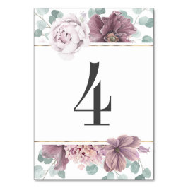 Numeração De Mesa Mauve Floral Wedding
