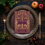 Numeração De Mesa Mauve Royal Medieval Wedding<br><div class="desc">Celebre seu dia especial com esta design de Casamento de Espada Real Medieval. A design na parte de trás do convite NÃO é uma folha de ouro real. Os itens são impressos exatamente como aparecem na tela quando você adiciona ao carrinho, por isso personalize e adicione cada número de tabela...</div>