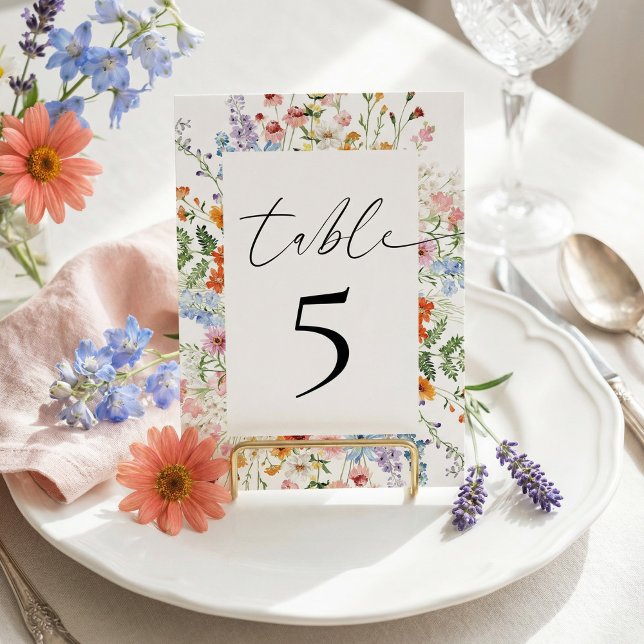 Numeração De Mesa Meadow Wildflower Wedding Reception (Criador carregado)