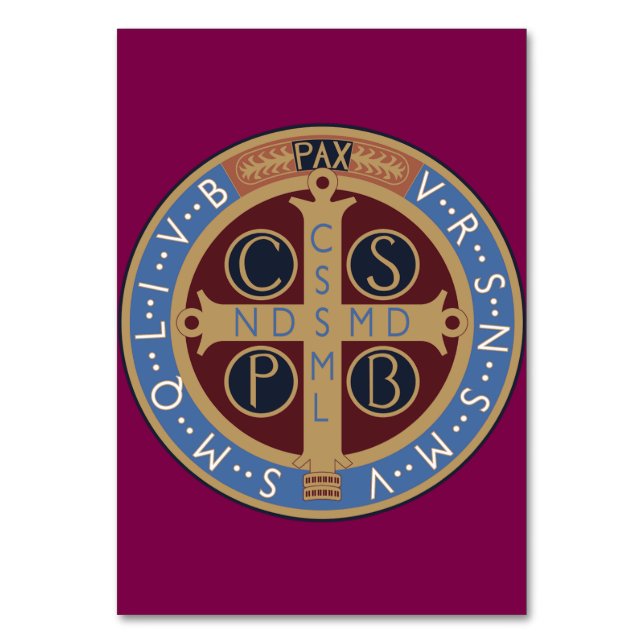 Numeração De Mesa Medalha de São Bento (Frente)