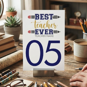 Numeração De Mesa Melhor Professora Personalizada De Sempre - Person