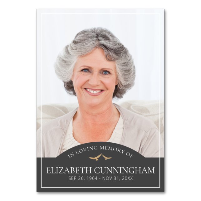 Numeração De Mesa Memorial Funeral Clássico Aves Fotografias Lembran (Frente)