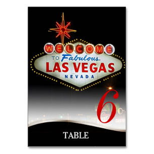 Numeração De Mesa Menu de Casamento em Las Vegas+Mesa