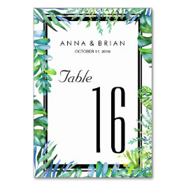 Numeração De Mesa Menu de Casamento Verde+Cartão de Número de Tabela