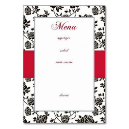 Numeração De Mesa Menu Elegante Rosa Negra