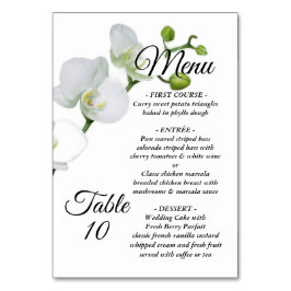 Numeração De Mesa Menu: o branco moderno e minimalista com a orquíde