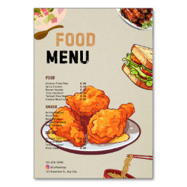 Numeração De Mesa Menus de restaurante/cantina