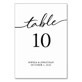 Numeração De Mesa Mesa 10 Caligrafia Preta Casamento Personalizado