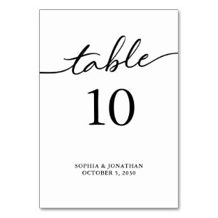 Numeração De Mesa Mesa 10 Caligrafia Preta Casamento Personalizado