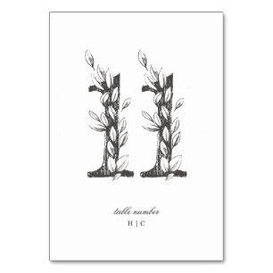 Numeração De Mesa Mesa 11 Belo Casamento Floral Esboçado Em Terra