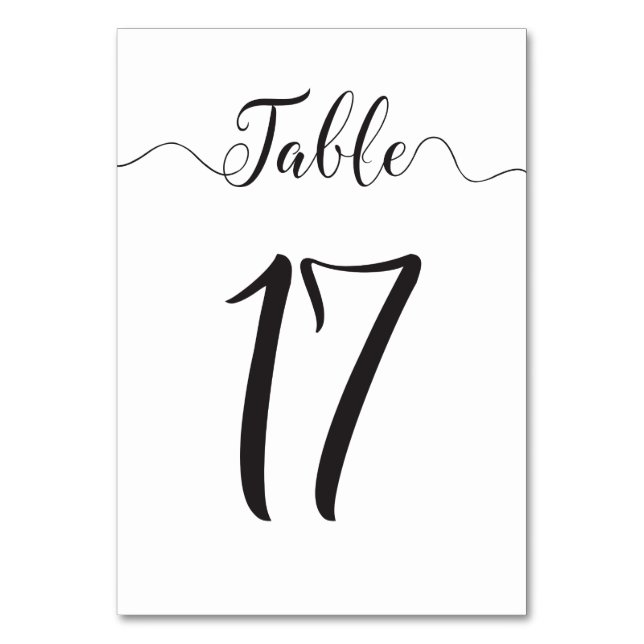 Numeração De Mesa Mesa 17 Números de Tabela de Casamento (Frente)