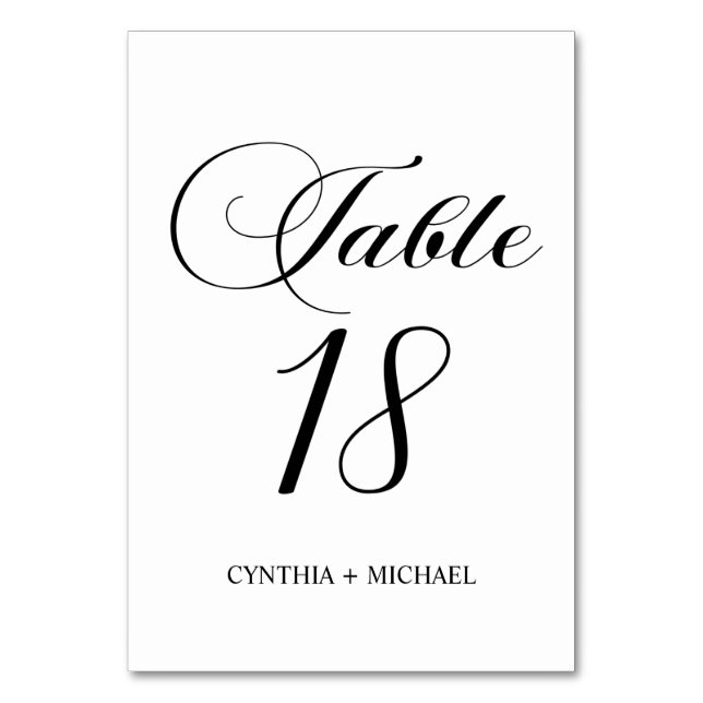 Numeração De Mesa Mesa 18 Número da Tabela de Casamento de Script Mo (Frente)