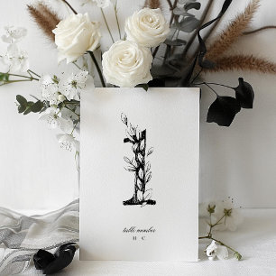 Numeração De Mesa Mesa 1 Belo Casamento Floral Esboçado Em Terra