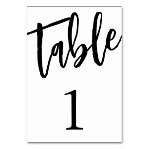 Numeração De Mesa Mesa 1 Número da Mesa Preto e Branco Minimalista