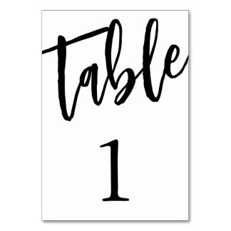 Numeração De Mesa Mesa 1 Número da Mesa Preto e Branco Minimalista