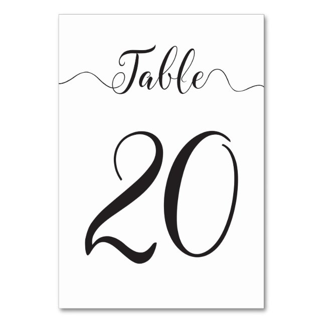Numeração De Mesa Mesa 20 Números de Tabela de Casamento (Frente)